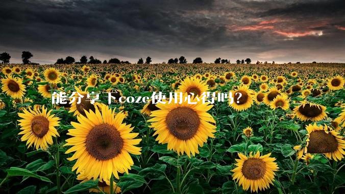 能分享下coze使用心得吗？
